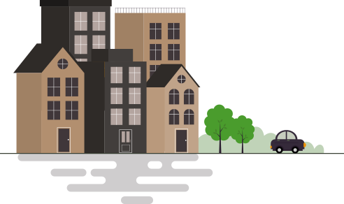 multiple buildings graphic