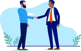 illustrated graphics of two people shaking hands