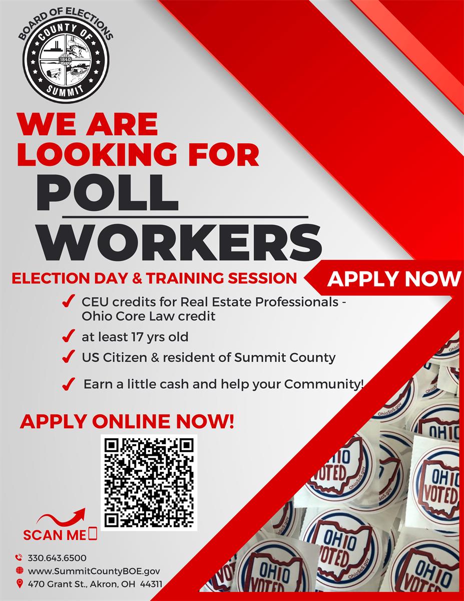 Featured image for “Summit County Board of Elections Is Looking for Poll Workers”