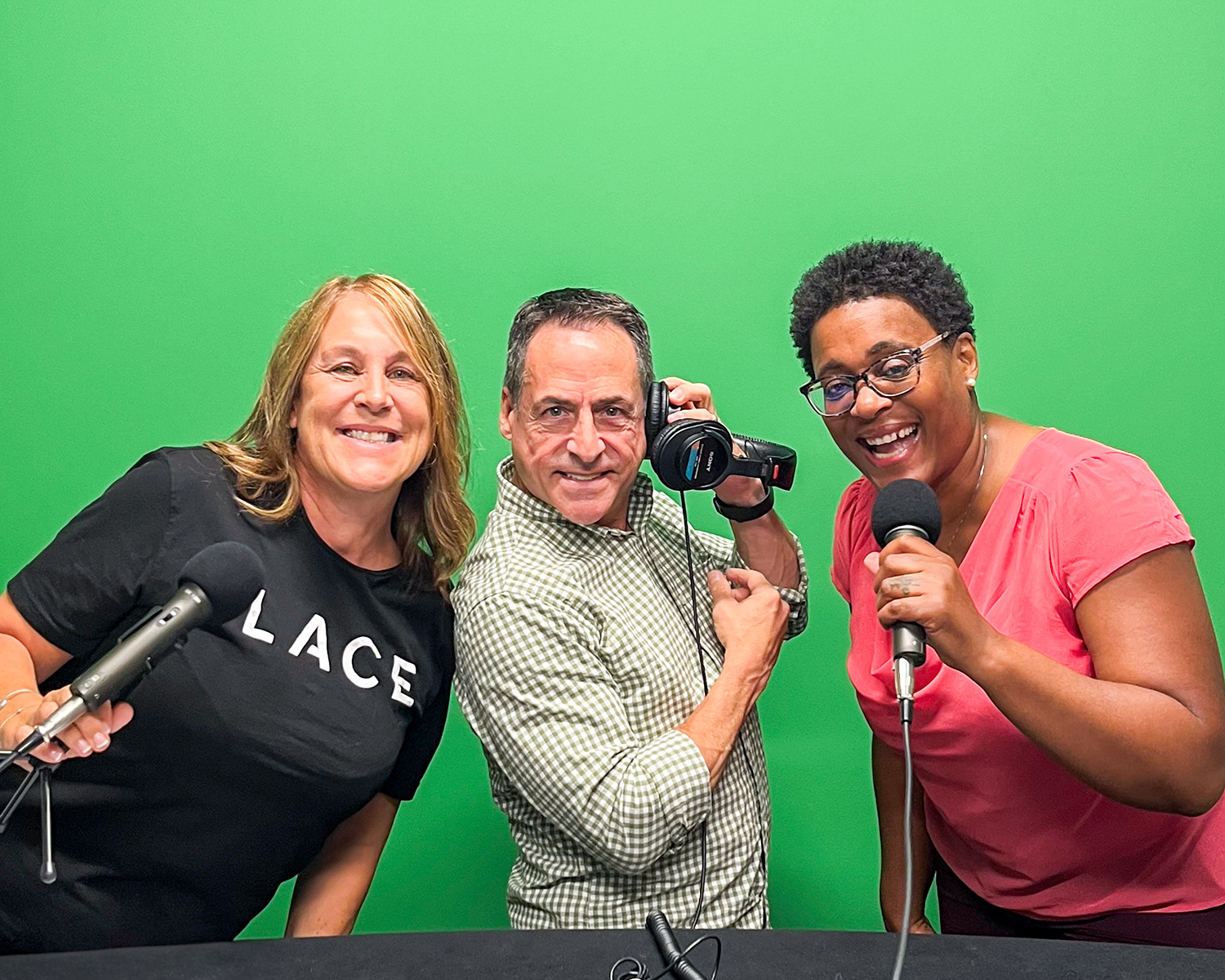 man and woman doing a podcast