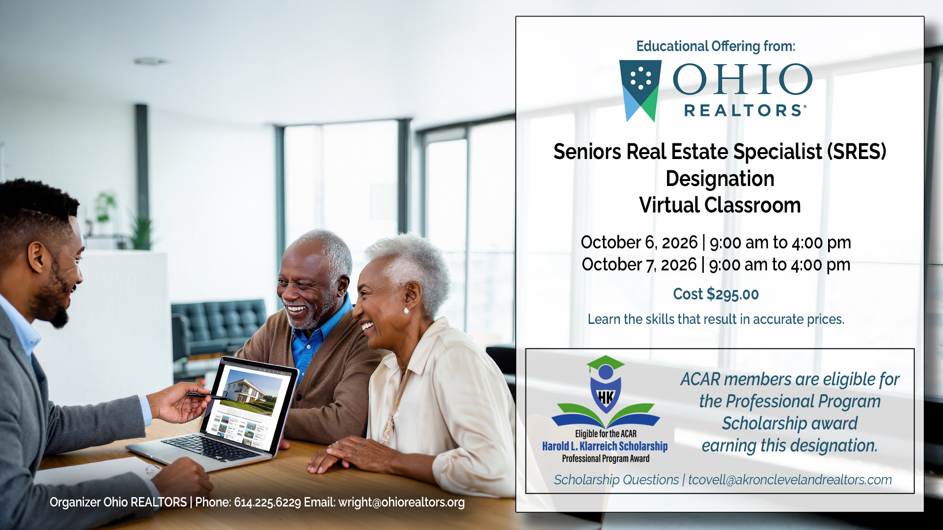 Featured image for “Seniors Real Estate Specialist (SRES) Designation – Virtual Classroom – October 6-7”