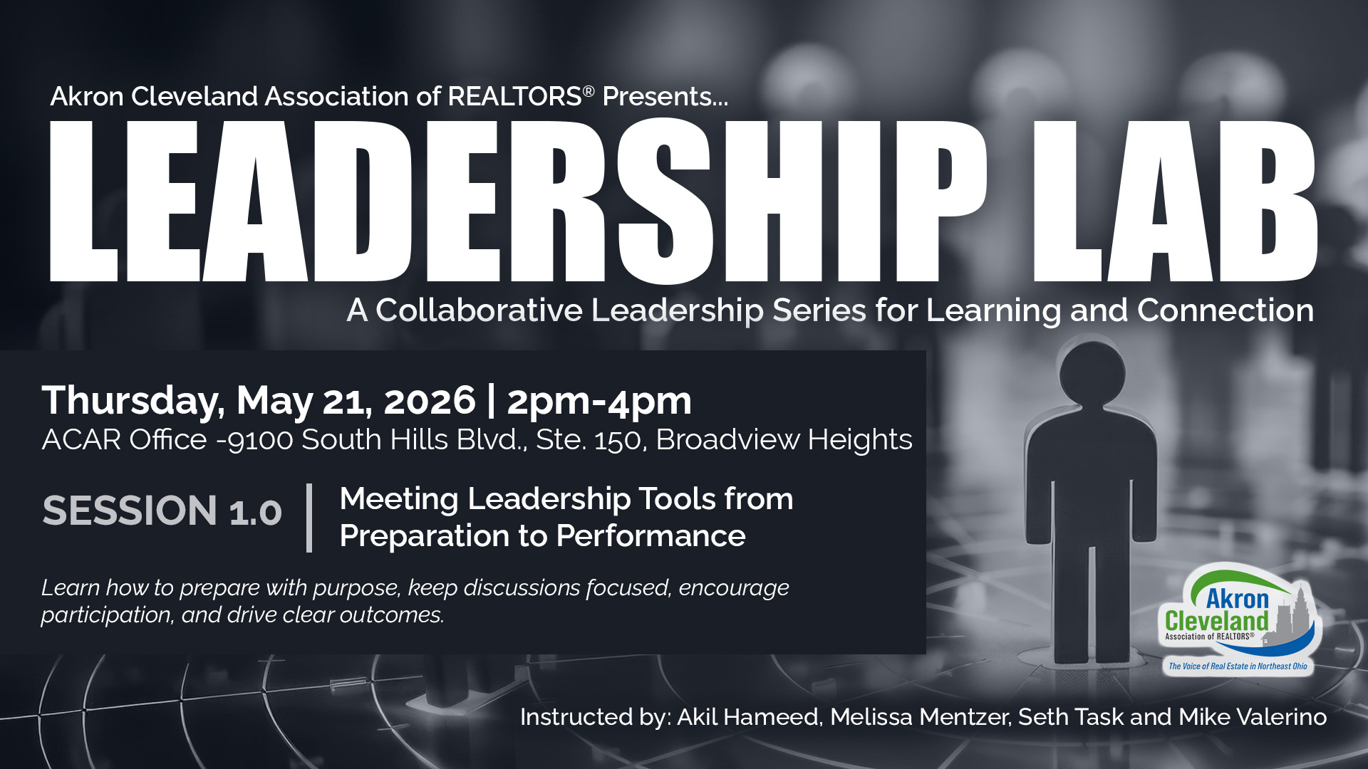 Featured image for “LEADERSHIP LAB | Session 1.0 – Meeting Leadership Tools from  Preparation to Performance”
